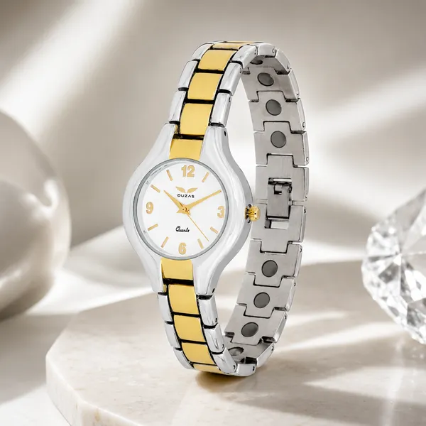 Gold_And_Silver_Bio_Magnetic_Watch