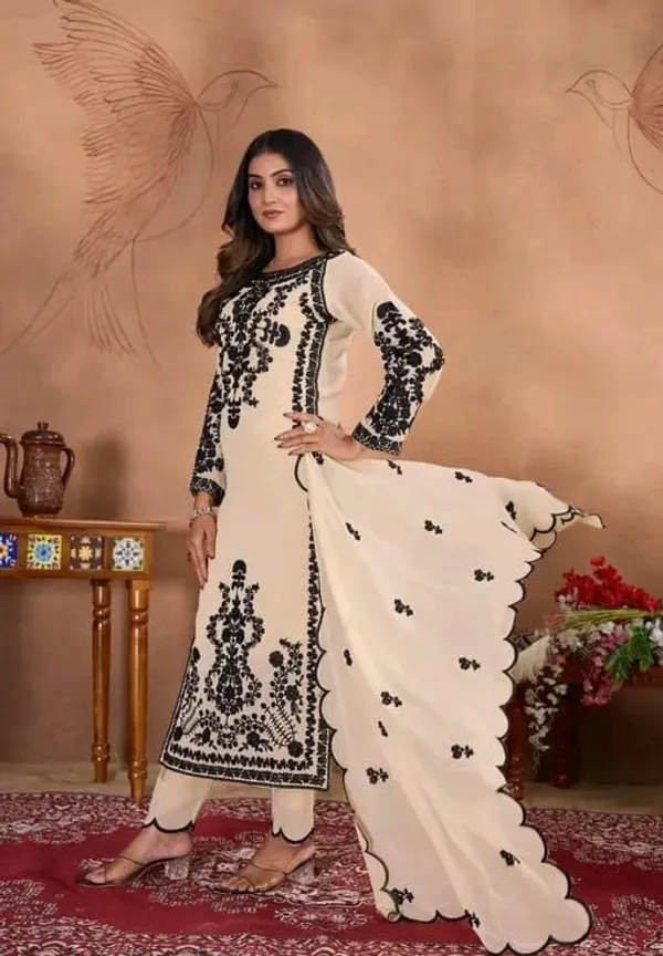 Yellow_Georgette_Embroidered_Kurta_Set_With_Dupatta_For_Women