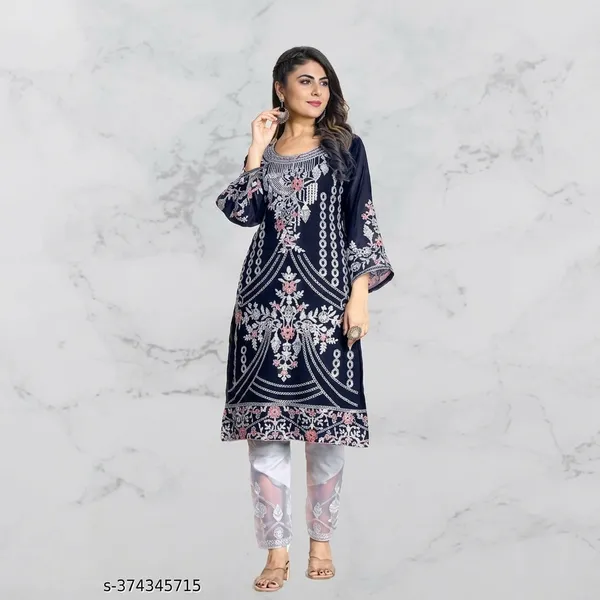 Blue_Georgette_Pakistani_Embroidered_Kurta_Set_For_Women