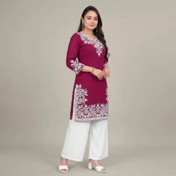 Red_Georgette_A-Line_Kurta_Set_With_Palazzo_For_Women