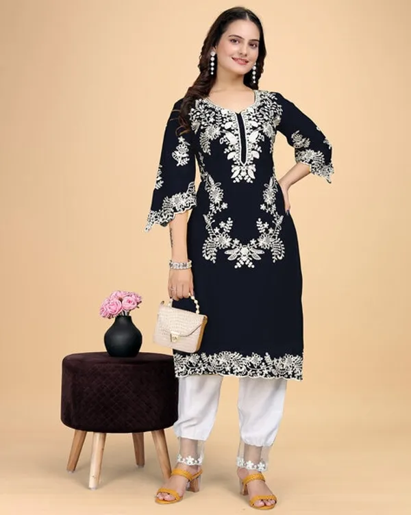 Black_Georgette_A-Line_Kurta_Set_With_Dupatta_For_Women