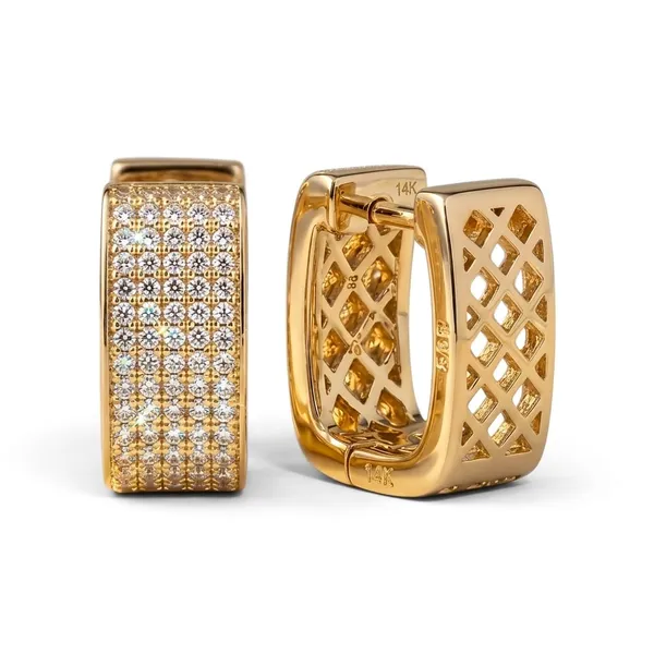 Aanyra_18K_Gold_Geometric_Micro-Pave_Huggie_Earrings