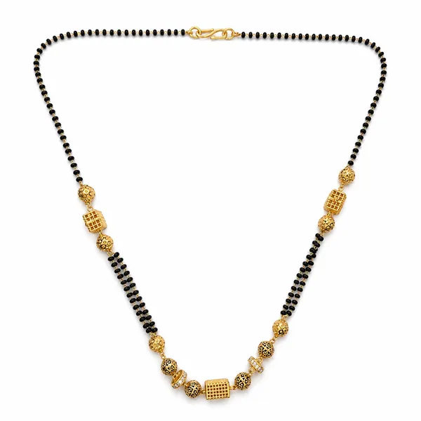 AANYRA_Designer_Short_Mangalsutra_–_Contemporary_Antique-Finish_Gold_&_Black_Bead_Daily_Wear_Necklace