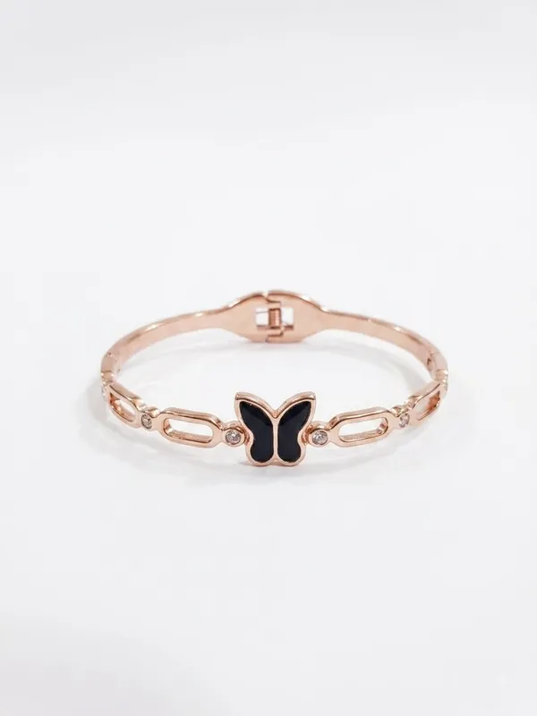 Black_Butterfly_Rose_Gold_Link_Kada_Bracelet_for_Women