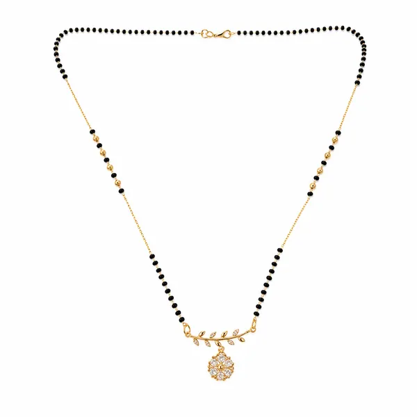 Elegant_Floral_Diamond_Mangalsutra_Necklace_|_18K_Gold_Plated_Black_Bead_Chain