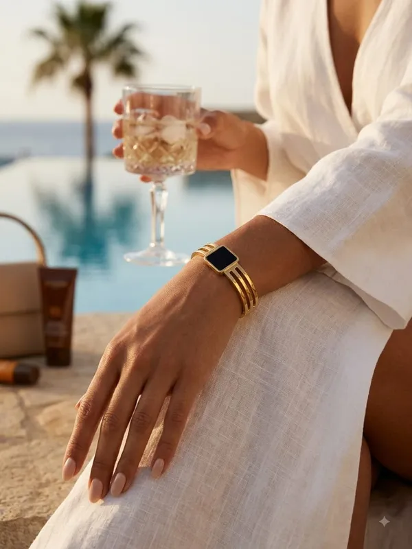Geometric_Black_Enamel_Gold_Cuff_Bangle_|_Waterproof_Daily_Wear_Statement_Bracelet
