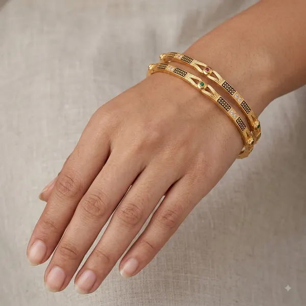 Gilded_Grid_Delicate_Gemstone_Bangles