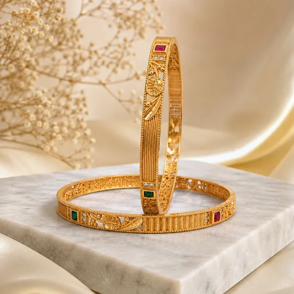 Heritage_Botanical_Gemstone_Gold_Bangles