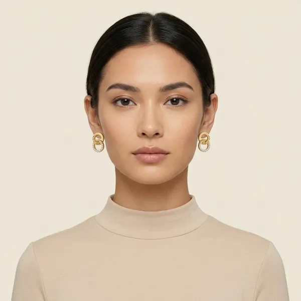 Gold_Plated_Double_Circle_Stud_Earrings_