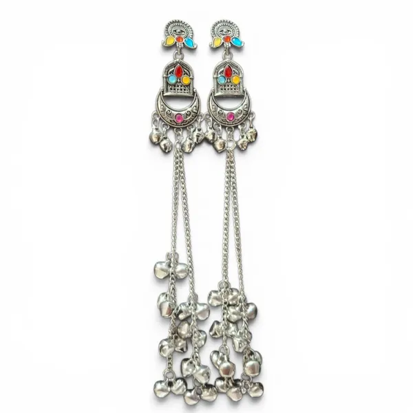 Banjara_Vibe_Oxidized_Silver_Long_Ghungroo_Hanging_Earrings