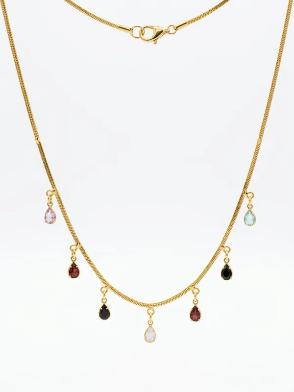 Gold_Plated_Multi_Color_Stone_Drop_Charm_Necklace
