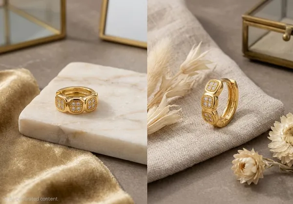Aurelia_Cushion_Quad_Diamond_Huggie_Earrings