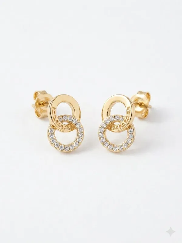 Gold_Plated_Double_Circle_Stud_Earrings_