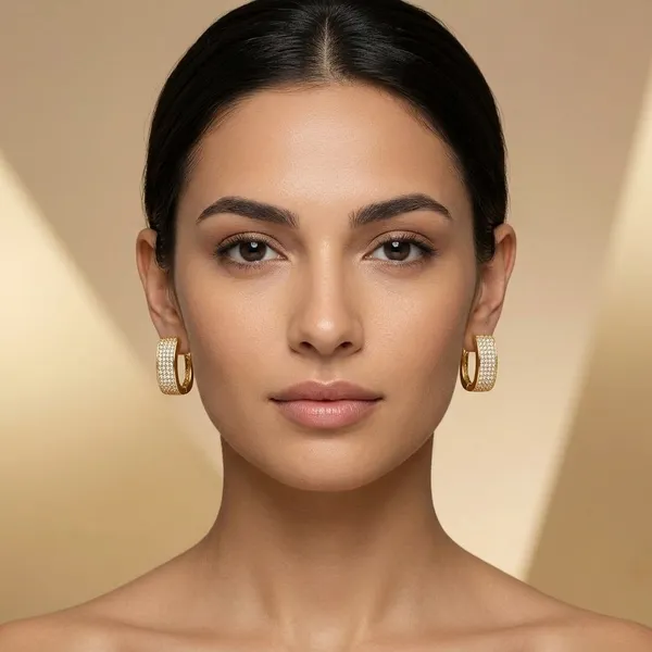 Aanyra_18K_Gold_Geometric_Micro-Pave_Huggie_Earrings