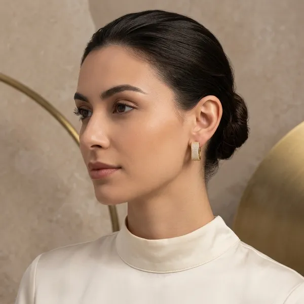 Aanyra_18K_Gold_Geometric_Micro-Pave_Huggie_Earrings