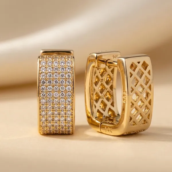 Aanyra_18K_Gold_Geometric_Micro-Pave_Huggie_Earrings