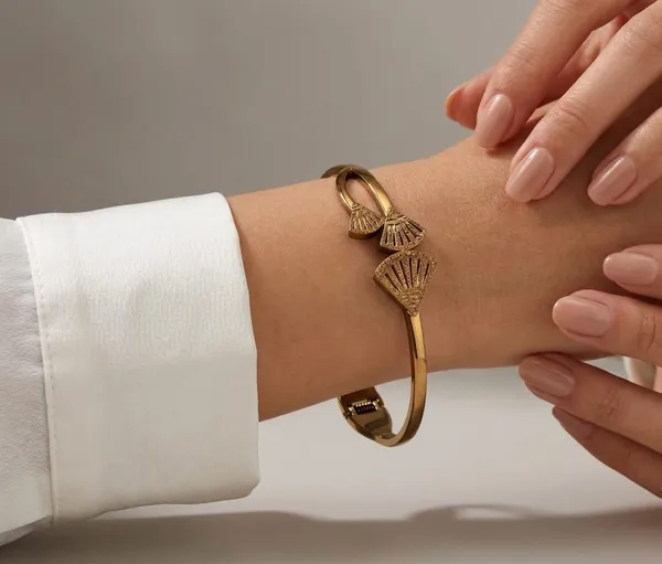 Trio_Fan_Textured_Copper_Gold_Kada_Bracelet