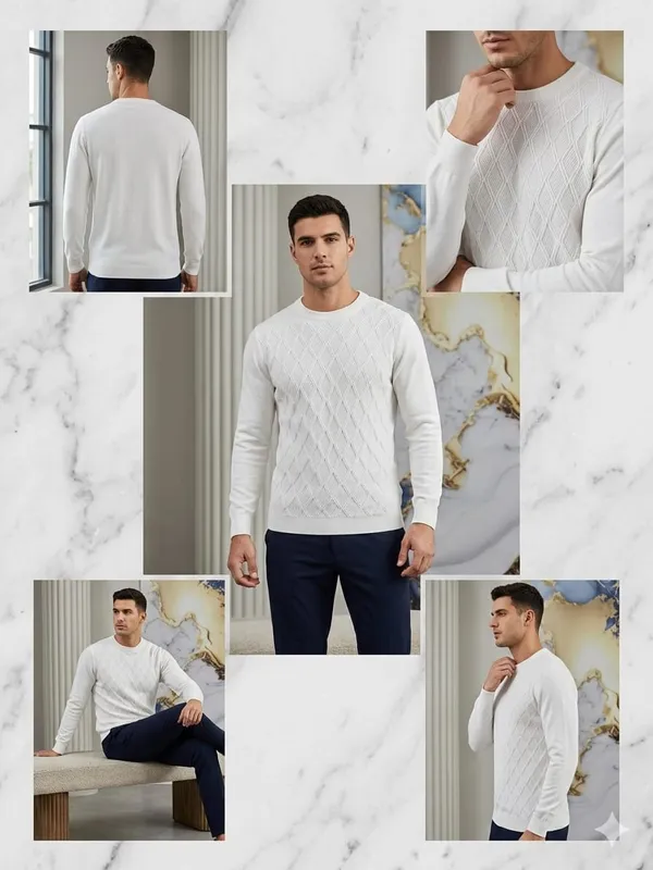 White_Cotton_Relaxed_Fit_Full_Sleeve_Knit_T-Shirt_For_Men