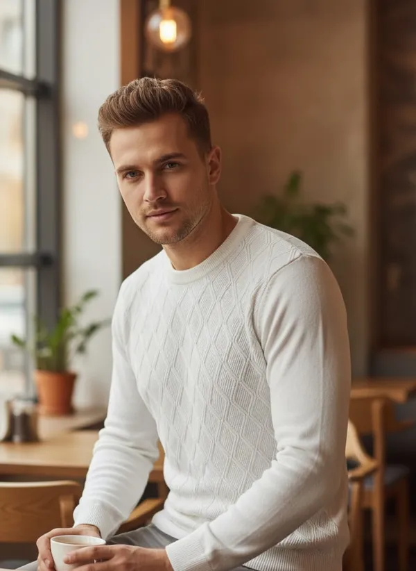 White_Cotton_Relaxed_Fit_Full_Sleeve_Knit_T-Shirt_For_Men
