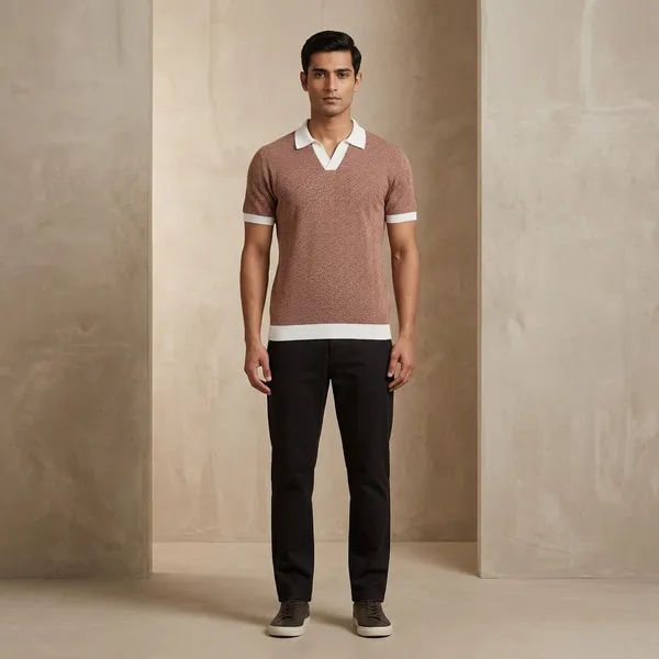 Brown_Cotton_Textured_Regular_Fit_Polo_T-Shirt_For_Men