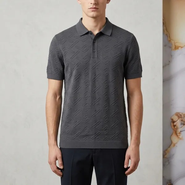Dark_Grey_Cotton_Geometric_Textured_Regular_Fit_Polo_T-Shirt_For_Men