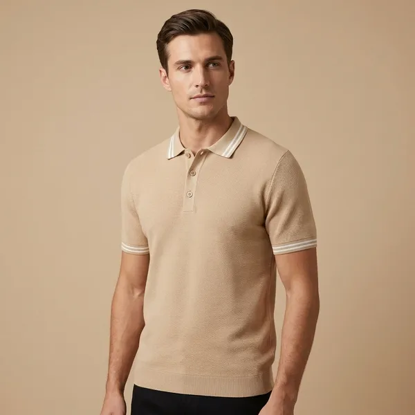 Khaki_Cotton_Striped_Collared_Polo_T-Shirt_For_Men