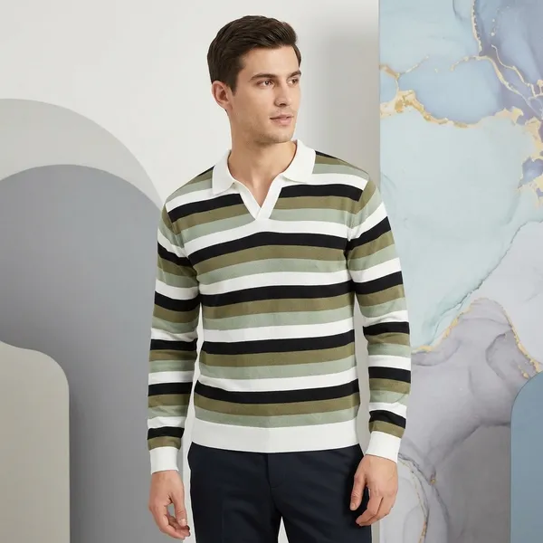 Multicolor_Cotton_Striped_Collared_Polo_T-Shirt_For_Men