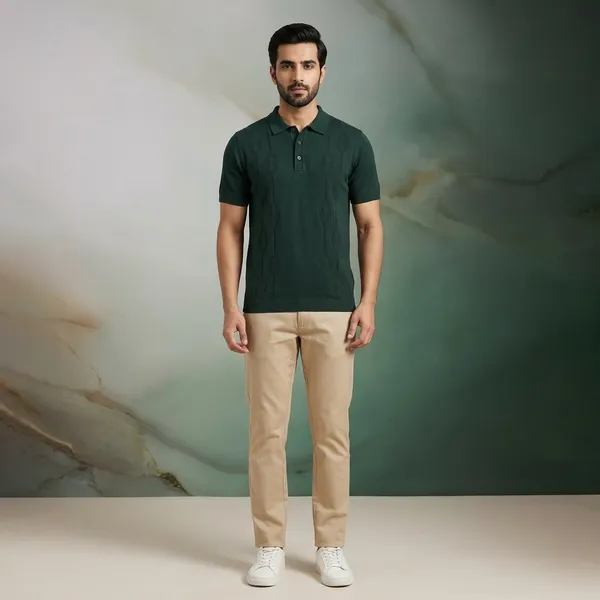 Bottle_Green_Cotton_Embroidered_Regular_Fit_Polo_T-Shirt_For_Men