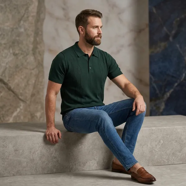 Bottle_Green_Cotton_Embroidered_Regular_Fit_Polo_T-Shirt_For_Men