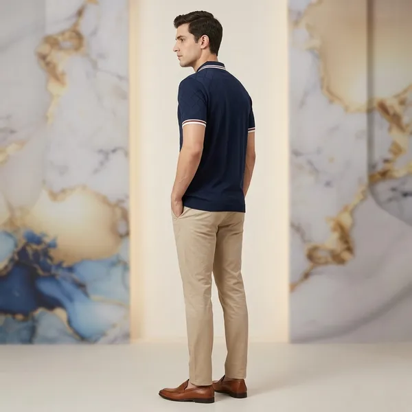 Navy_Blue_Cotton_Nylon_Quilted_Regular_Fit_Polo_T-Shirt_For_Men