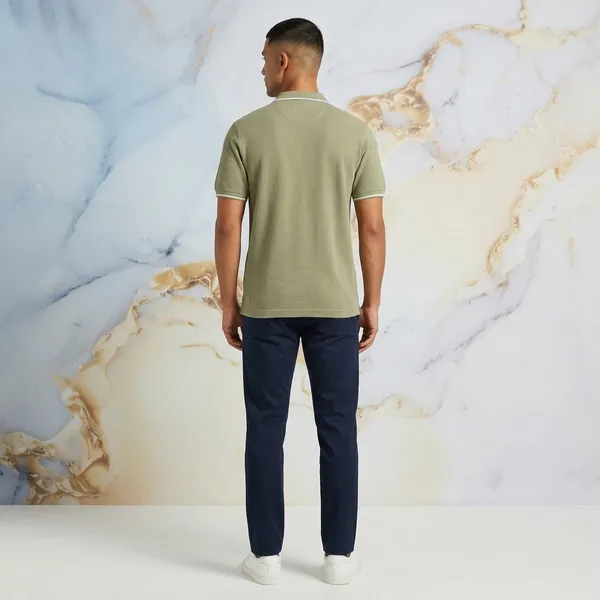 Olive_Green_Cotton_Nylon_Regular_Fit_Polo_T-Shirt_For_Men