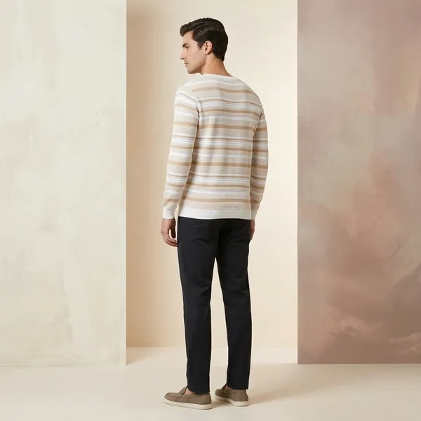 White_Cotton_Ribbed_Knit_Striped_Full_Sleeve_T-Shirt_For_Men