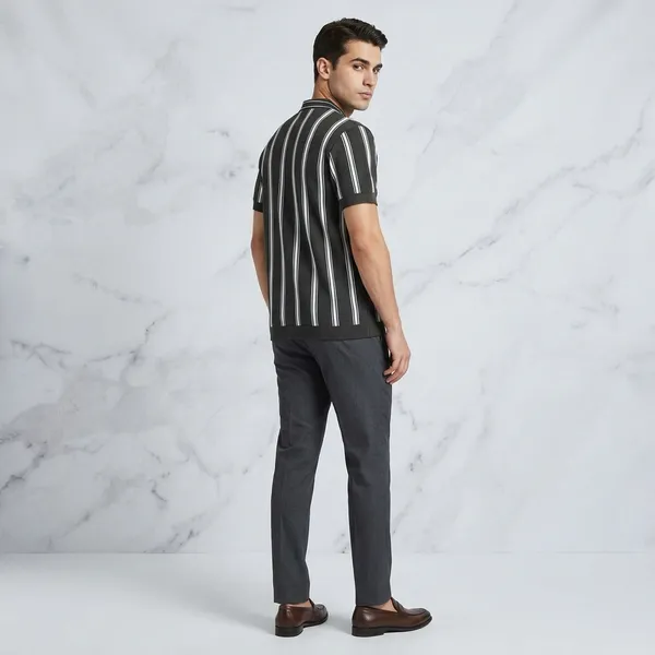 Green_White_Cotton_Nylon_Striped_Polo_T-Shirt_For_Men
