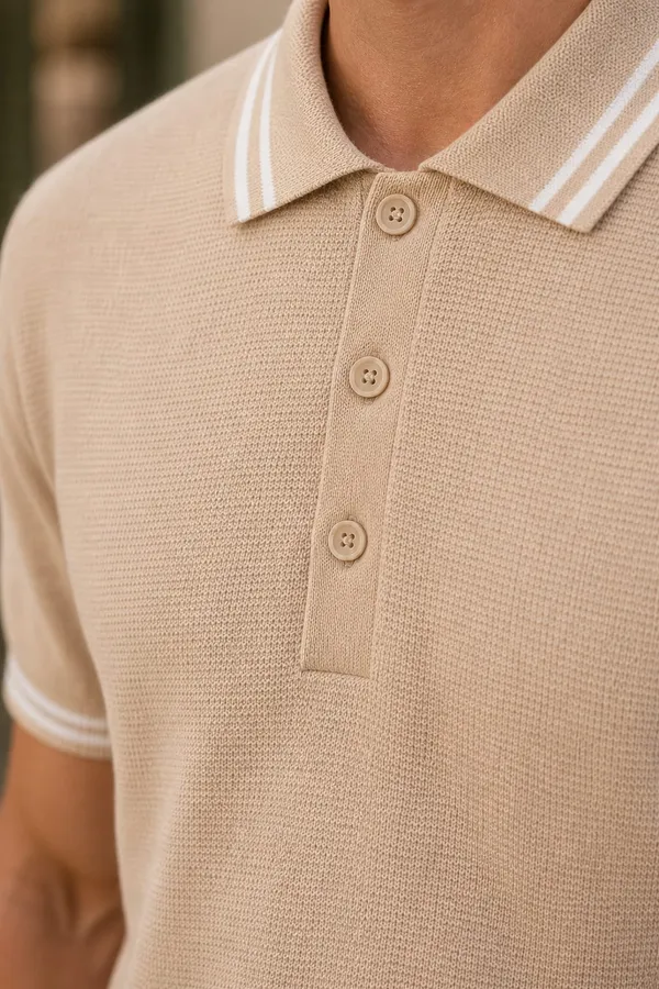 Khaki_Cotton_Striped_Collared_Polo_T-Shirt_For_Men