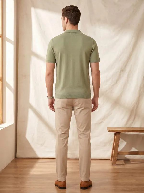 Sage_Green_Vertical_Stripe_Zip_Polo_T-Shirt_For_Men