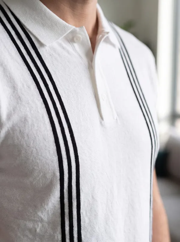 White_Regular_Fit_Vertical_Stripe_Polo_T-Shirt_For_Men