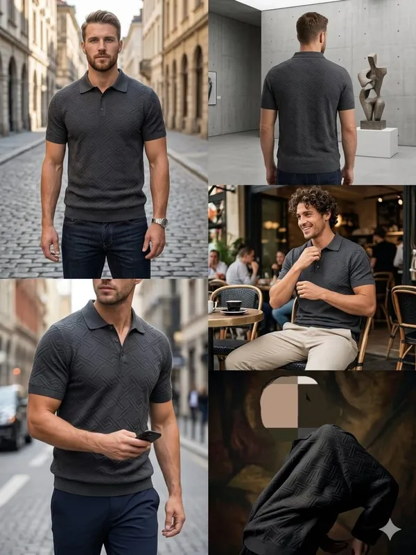 Dark_Grey_Cotton_Geometric_Textured_Regular_Fit_Polo_T-Shirt_For_Men