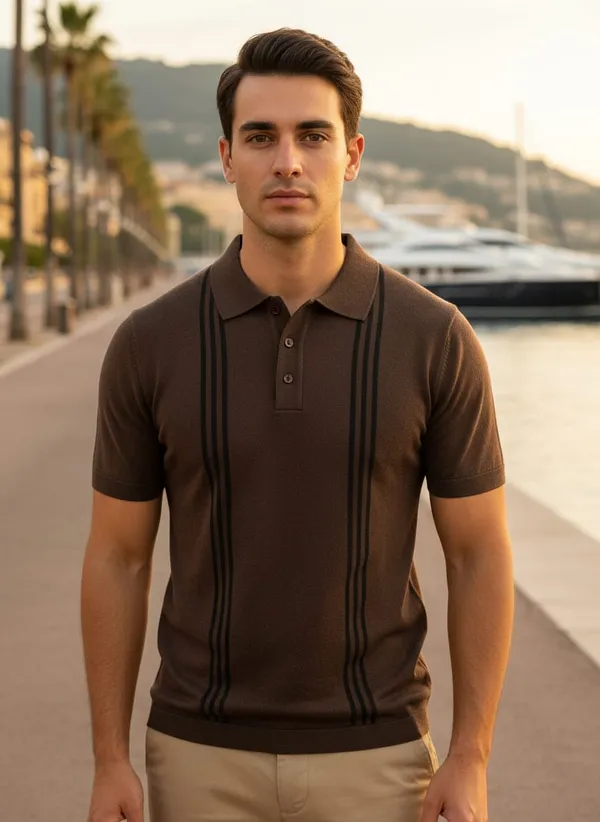 Coffee_Regular_Fit_Vertical_Stripe_Polo_T-Shirt_For_Men