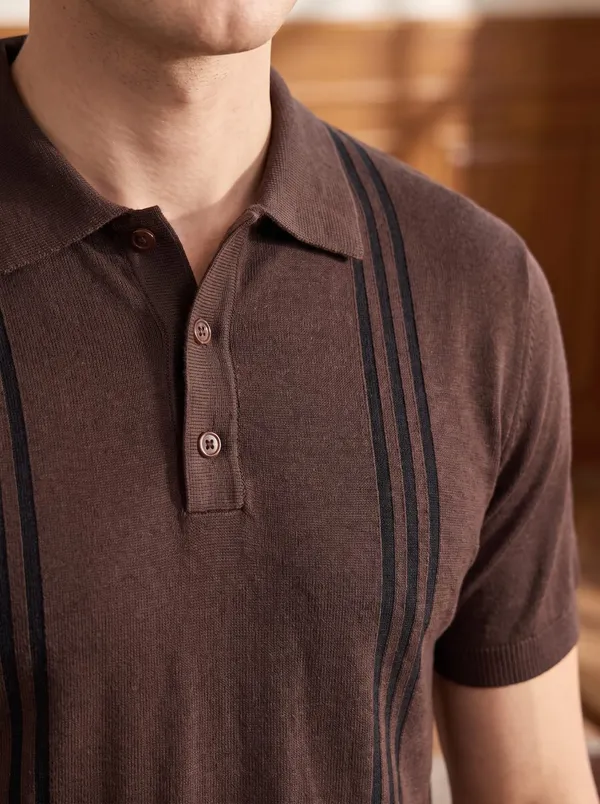 Coffee_Regular_Fit_Vertical_Stripe_Polo_T-Shirt_For_Men