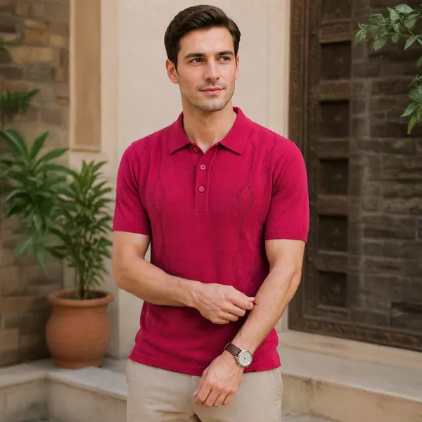crimson_Cotton_Embroidered_Regular_Fit_Polo_T-Shirt_For_Men