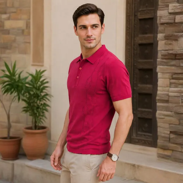 crimson_Cotton_Embroidered_Regular_Fit_Polo_T-Shirt_For_Men