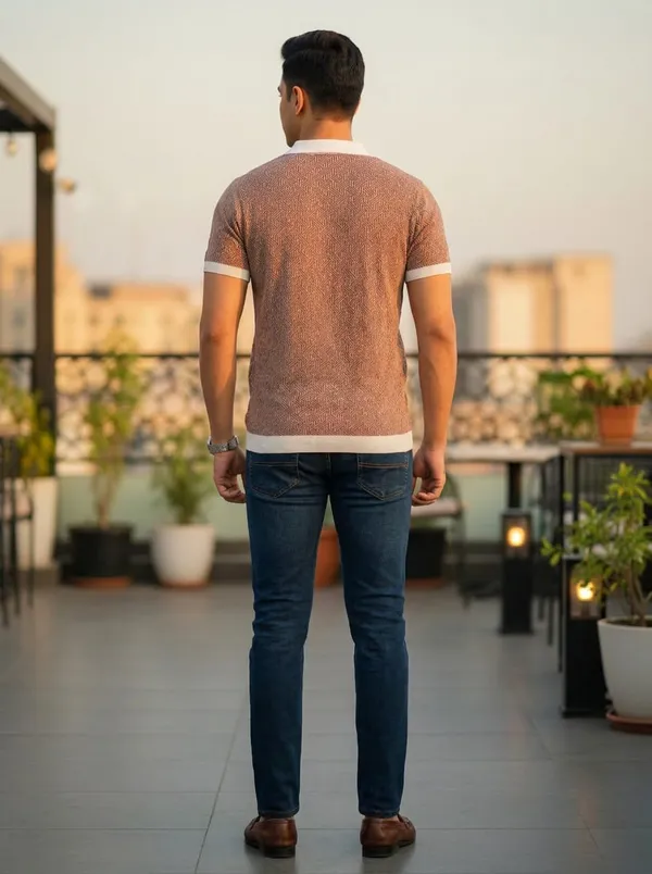 Brown_Cotton_Textured_Regular_Fit_Polo_T-Shirt_For_Men