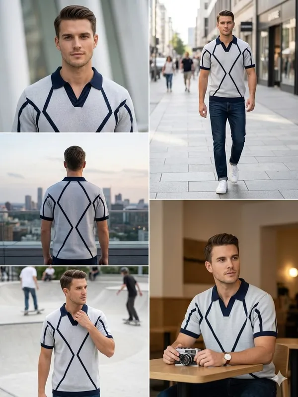 Navy_White_Cotton_Jacquard_Knit_Geometric_Polo_T-Shirt_For_Men