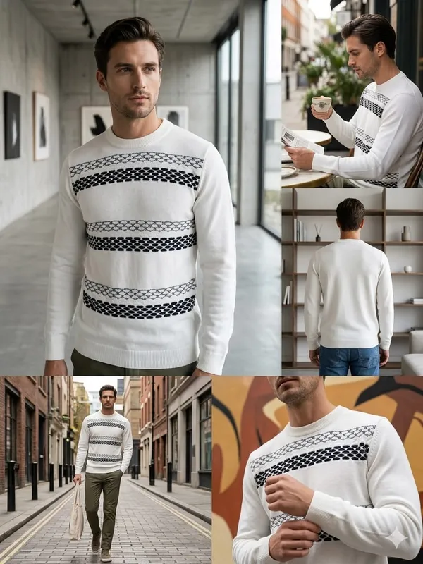 White_Cotton_Geometric_Pattern_Full_Sleeve_Crew_Neck_Sweater_For_Men