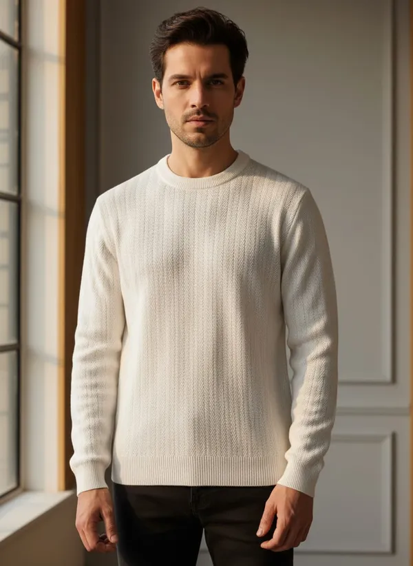 Off_White_Cotton_Regular_Fit_Round_Neck_T-Shirt_For_Men