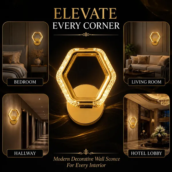 Manraj_10W_Modern_Led_Hexagon_Crystal_Wall_Light_With_3_Color_Modes_(Warm_White,_Natural_White_&_Cool_White)_|_Gold_Finish_Decorative_Wall_Light_For_Bedroom,_Living_Room,_Corridor_&_Home_(Pack_Of_2)