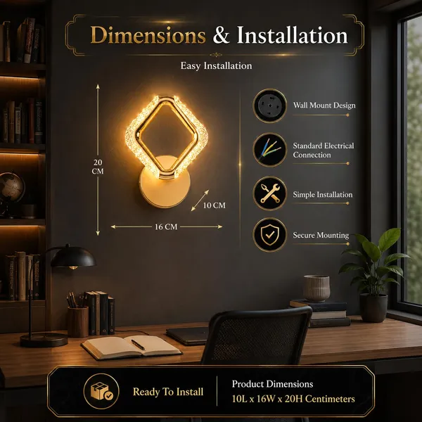 Manraj_10W_Modern_Led_Diamond_Crystal_Wall_Light_With_3_Color_Modes_(Warm_White,_Natural_White_&_Cool_White)_|_Gold_Finish_Decorative_Wall_Sconce_For_Bedroom,_Living_Room,_Corridor_&_Home_Décor