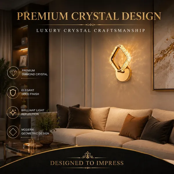 Manraj_10W_Modern_Led_Diamond_Crystal_Wall_Light_With_3_Color_Modes_(Warm_White,_Natural_White_&_Cool_White)_|_Gold_Finish_Decorative_Wall_Sconce_For_Bedroom,_Living_Room,_Corridor_&_Home_Décor