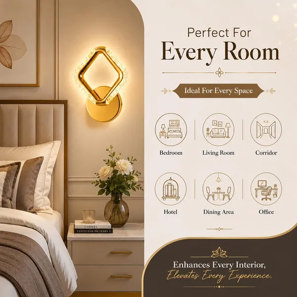 Manraj_10W_Modern_Led_Diamond_Crystal_Wall_Light_With_3_Color_Modes_(Warm_White,_Natural_White_&_Cool_White)_|_Gold_Finish_Decorative_Wall_Sconce_For_Bedroom,_Living_Room,_Corridor_&_Home_Décor