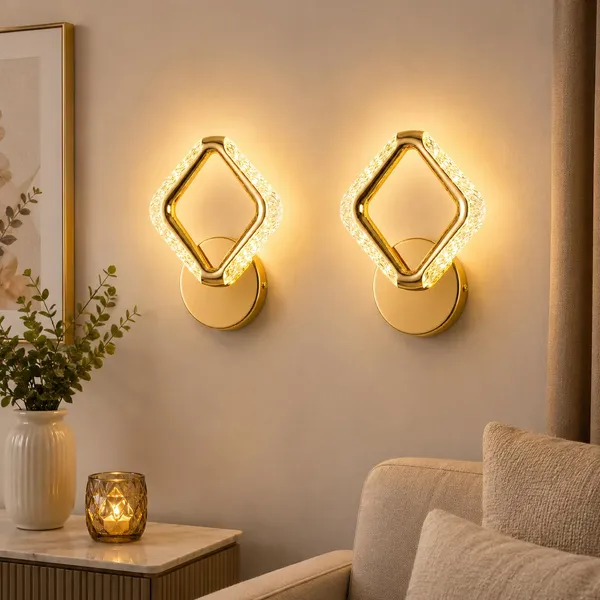 Manraj_10W_Modern_Led_Diamond_Crystal_Wall_Light_With_3_Color_Modes_(Warm_White,_Natural_White_&_Cool_White)_|_Gold_Finish_Decorative_Wall_Light_For_Bedroom,_Living_Room,_Corridor_&_Home_(Pack_Of_2)
